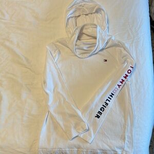 Tommy Hilfiger long sleeve shirt with hood and neck warmer, size 6